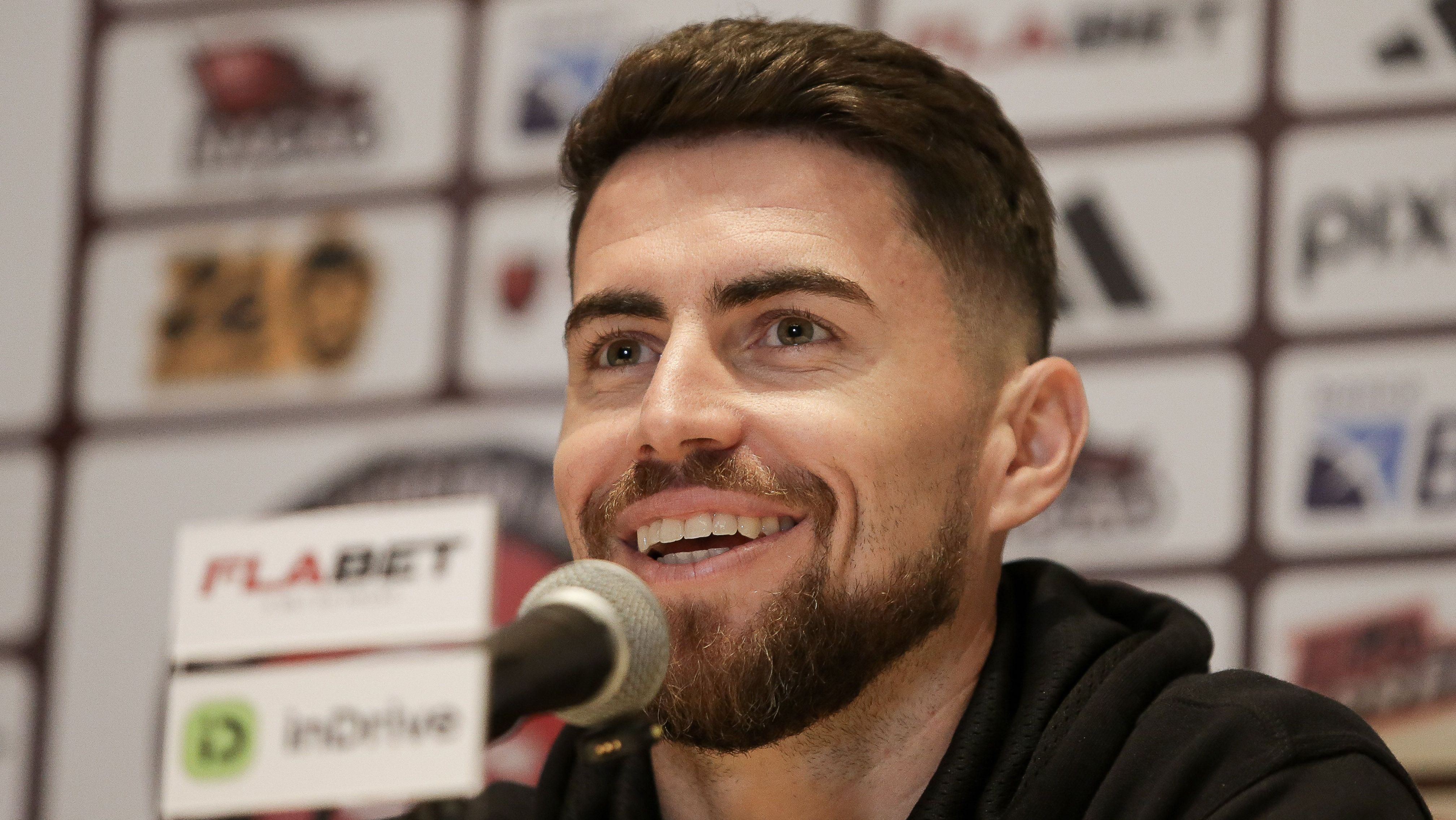 Jorginho, do Flamengo, em coletiva de imprensa antes da partida contra o Chelsea