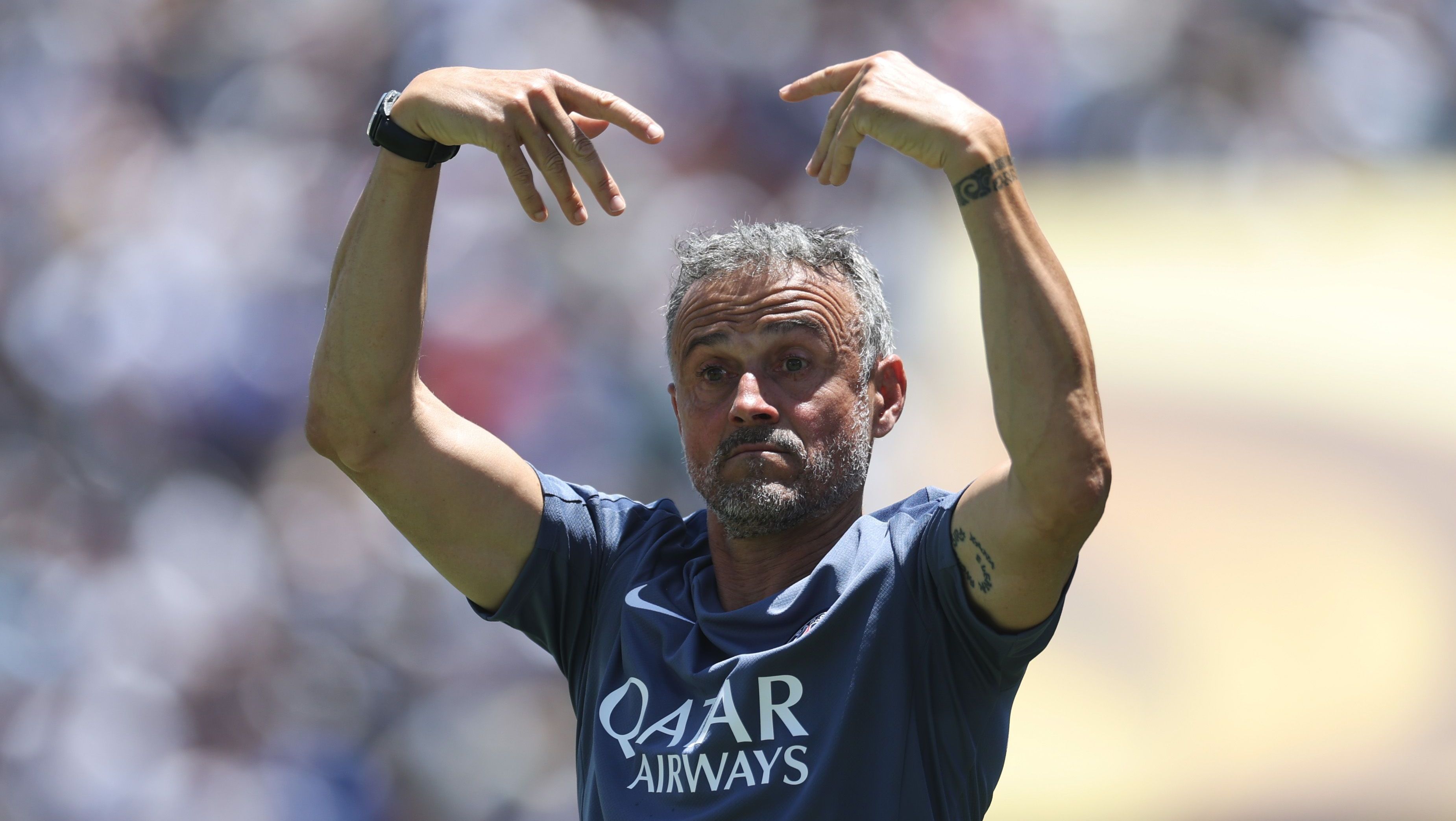 Luis Enrique durante derrota do PSG para o Botafogo