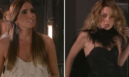 Cena de briga icônica entre personagens de Malu Mader e Claudia Raia em "Celebridade"