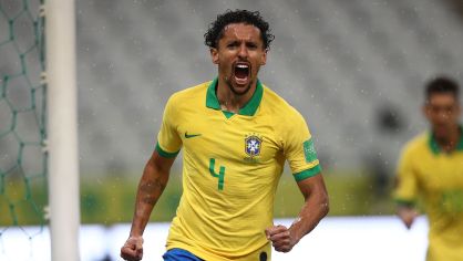 Marquinhos marcou o gol que abriu a goleada do Brasil sobre a Colômbia, em 9 de outubro de 2020, na Neo Química Arena