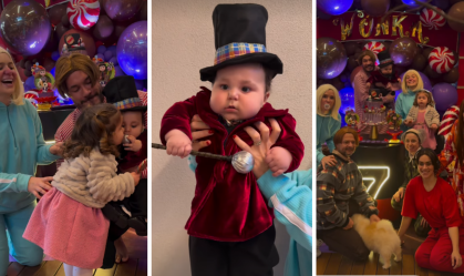 Viih Tube e Eliezer celebram 7 meses de Ravi com festa de "Willy Wonka"
