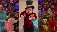 Viih Tube e Eliezer celebram 7 meses de Ravi com festa de "Willy Wonka"