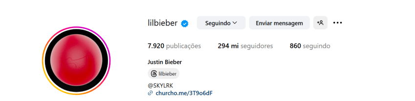 Justin Bieber alterou o nome em sua conta do Instagram para lilbieber • Instagram/Justin Bieber