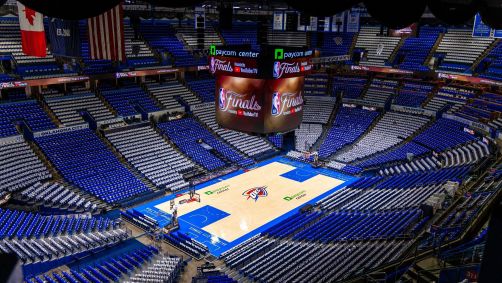 Paycom Center, casa do OKC, já está preparada para o Jogo 5 da final da NBA