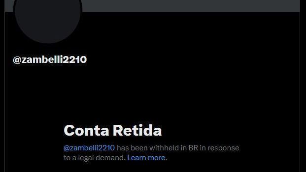 Perfil no X da deputada federal Carla Zambelli (PL-SP), fora do ar