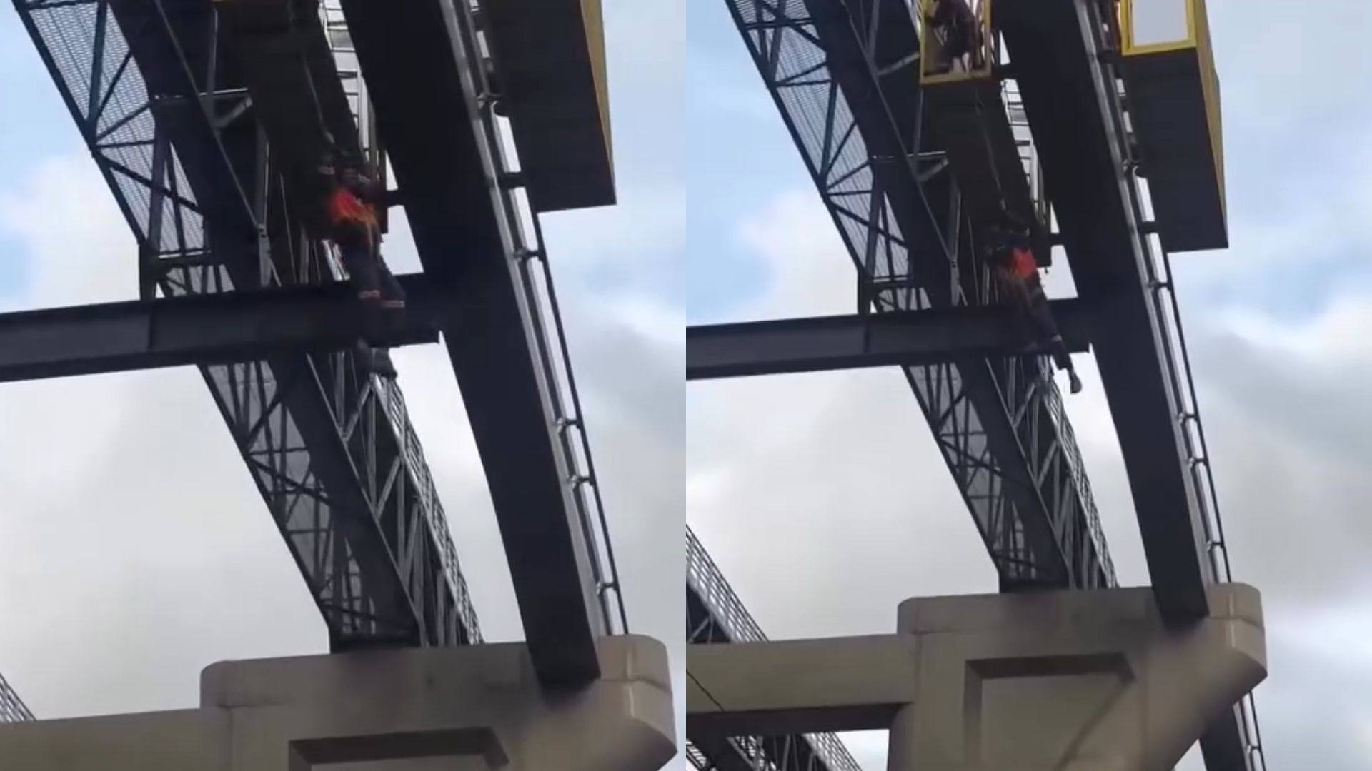 FUNCIONÁRIO PENDURADO OBRA MONOTRILHO