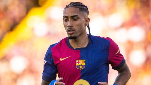 Raphinha em jogo do Barcelona