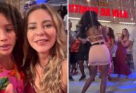 Paolla Oliveira e Taís Araújo se divertem em gravação de duelo de samba