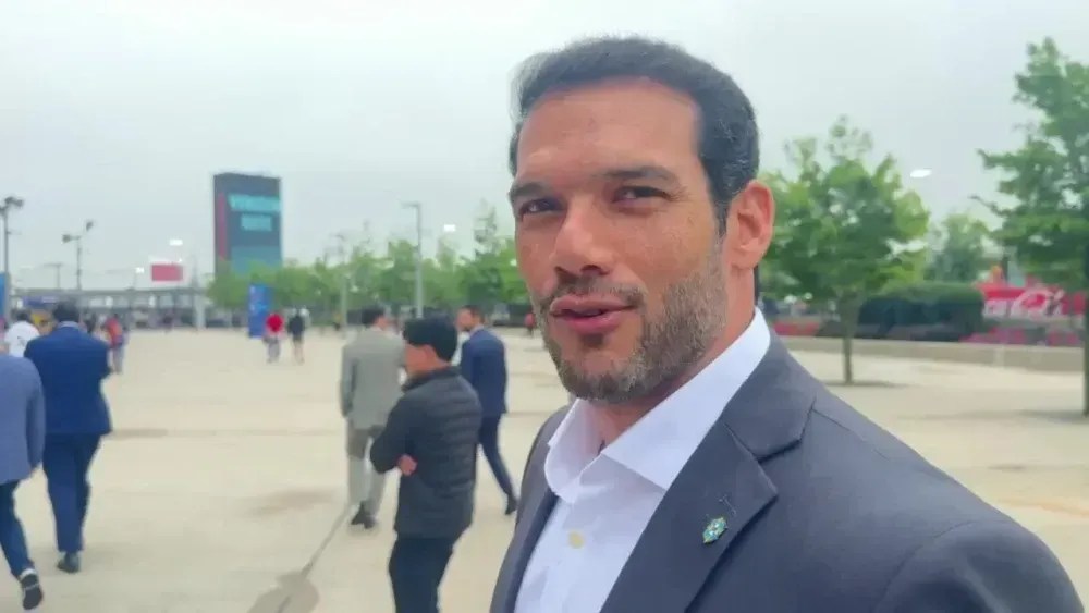 Samir Xaud, presidente da CBF, no Metlife Stadium, para companhar jogo do Fluminense no Mundial de Clubes