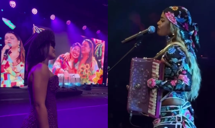 Thaynara OG e Lucy Alves homenageiam Preta Gil em show no São João da Thay