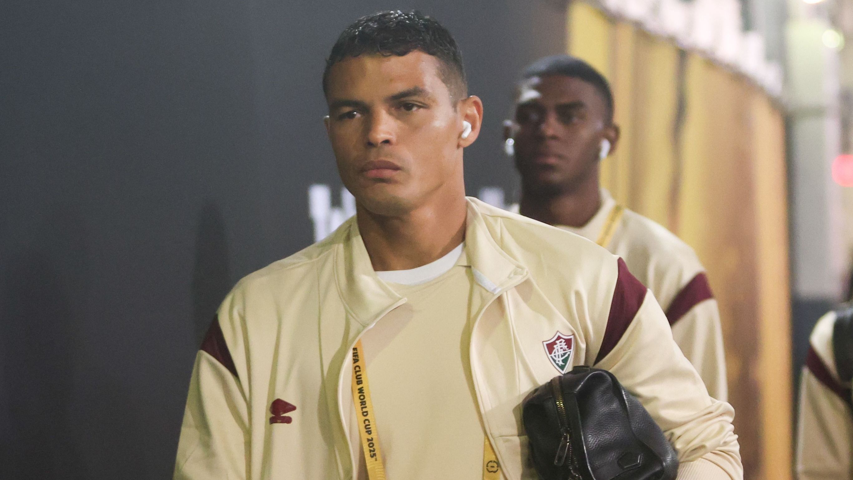 Thiago Silva na chegada para o jogo entre Fluminense e Borussia Dortmund pela Copa do Mundo de Clubes