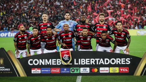 Time do Flamengo em jogo da Libertadores