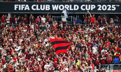 Torcida do Flamengo presente no duelo da equipe contra os Angeles FC, pelo Mundial de Clubes