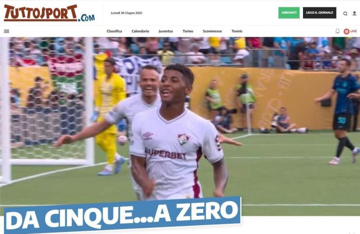 Tuttosport lembrou da temporada apagada da Iter de Milão • Reprodução/Tuttosport