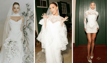 Veja todos os vestidos usados por Giovanna Lancellotti em seus 2 casamentos