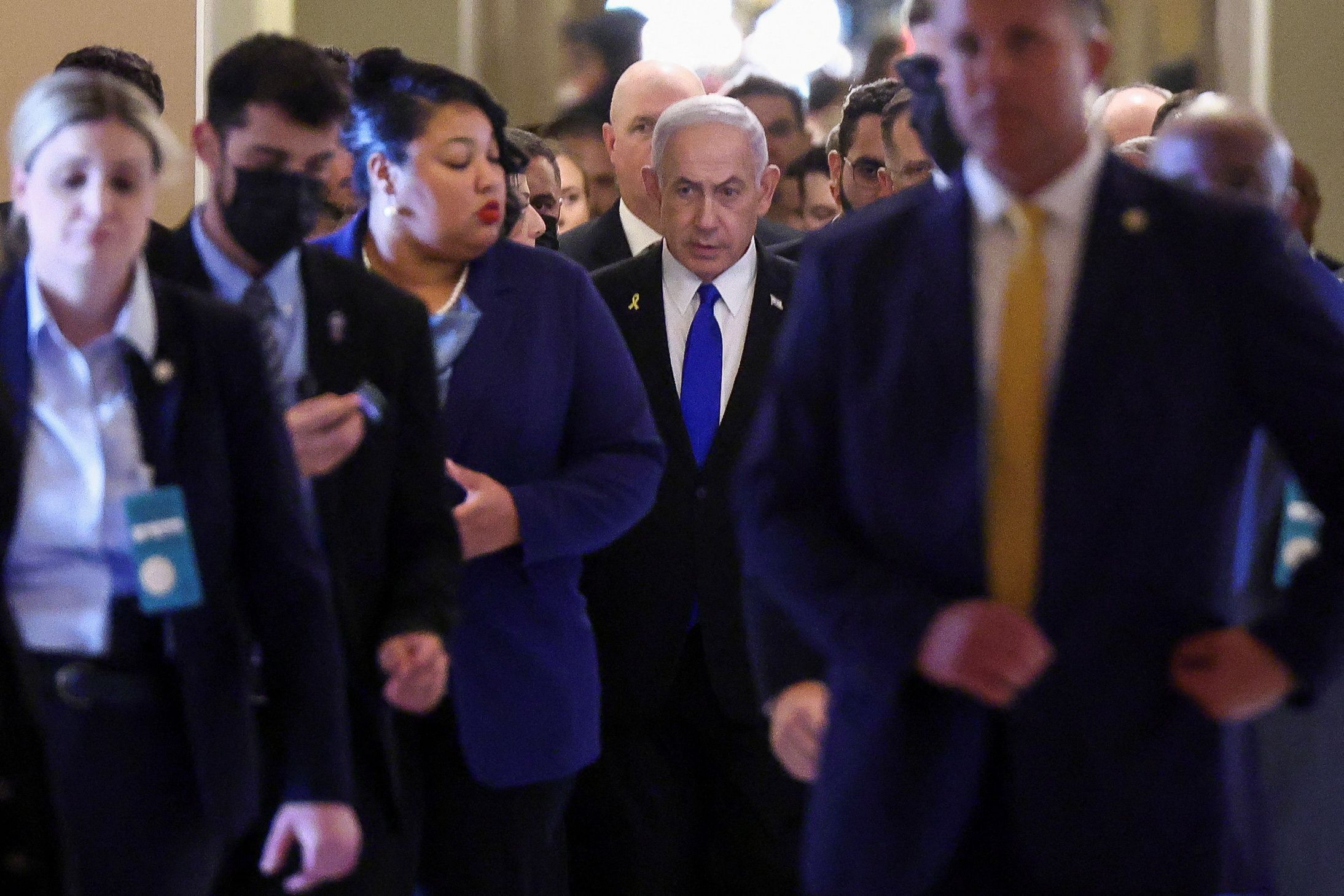 Netanyahu caminha no Capitólio