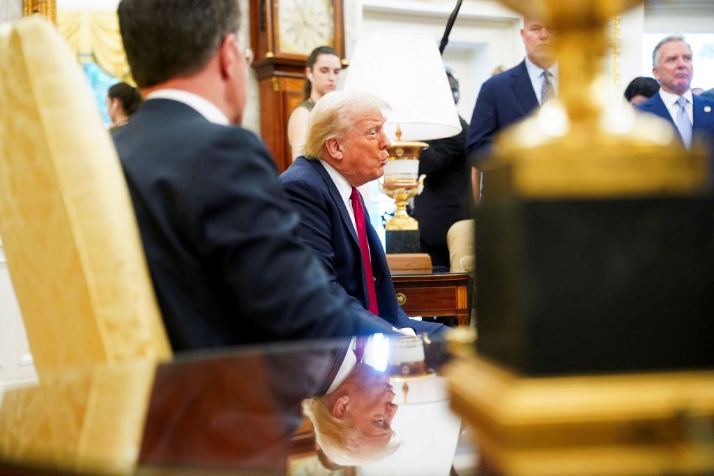 Trump e Mark Rutte no Salão Oval