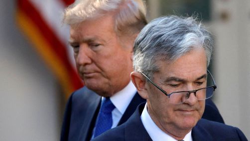 Presidente dos EUA, Donald Trump, e o chair do Federal Reserve, Jerome Powell