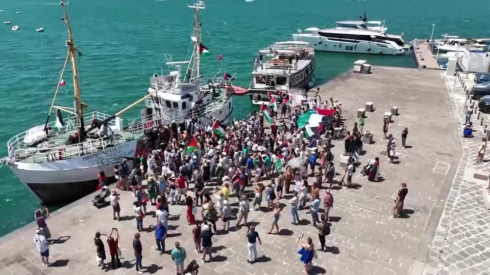Freedom Flotilla ship 'Handala' prepares to sail for Gaza at Gallipoli port