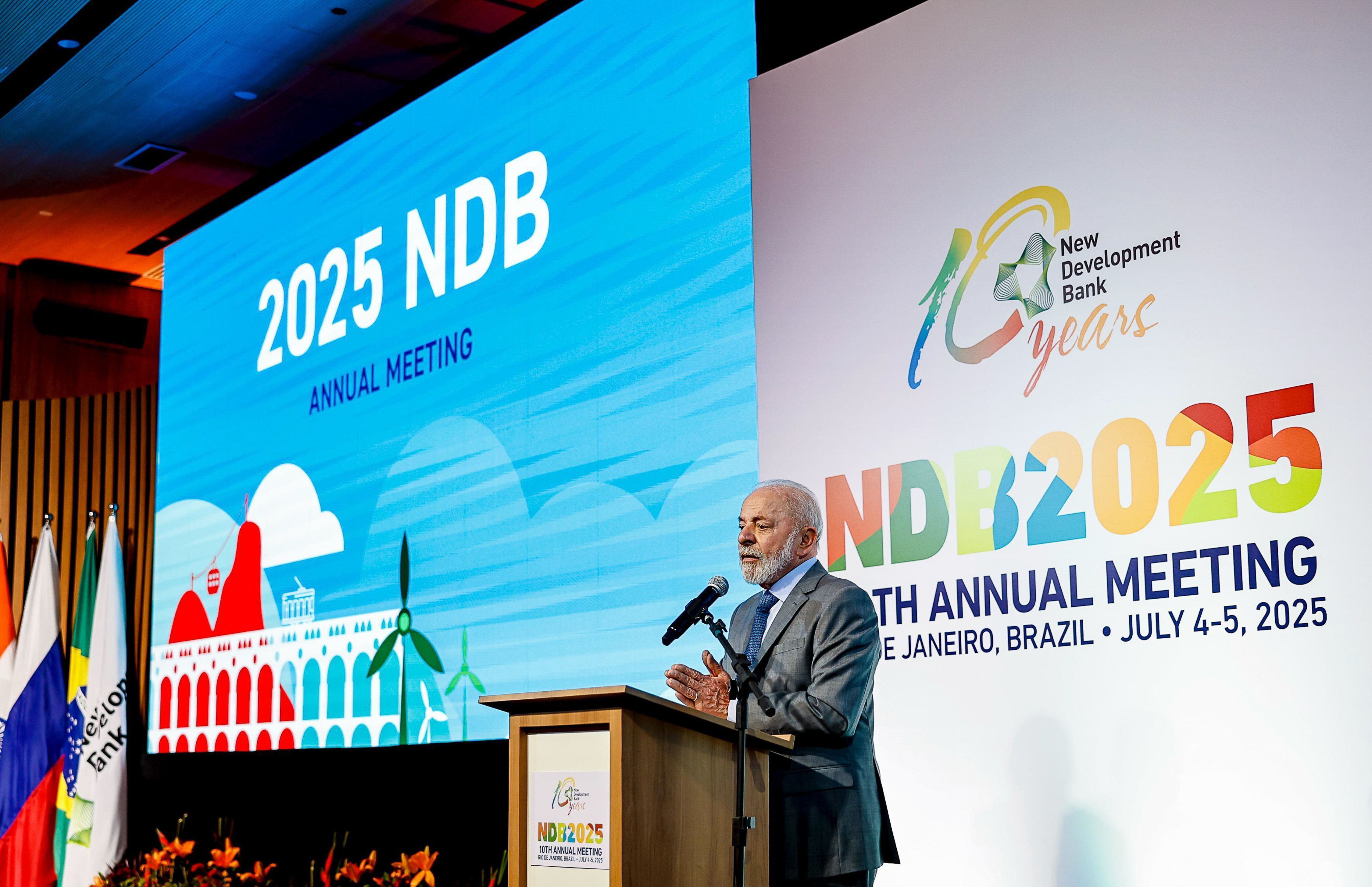 Presidente da República, Luiz Inácio Lula da Silva, durante Reunião anual do Novo Banco de Desenvolvimento (NDB)