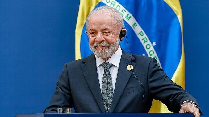 Presidente Luiz Inácio Lula da Silva durante declaração conjunta à imprensa no Palácio de La Moneda, Santiago, Chile
