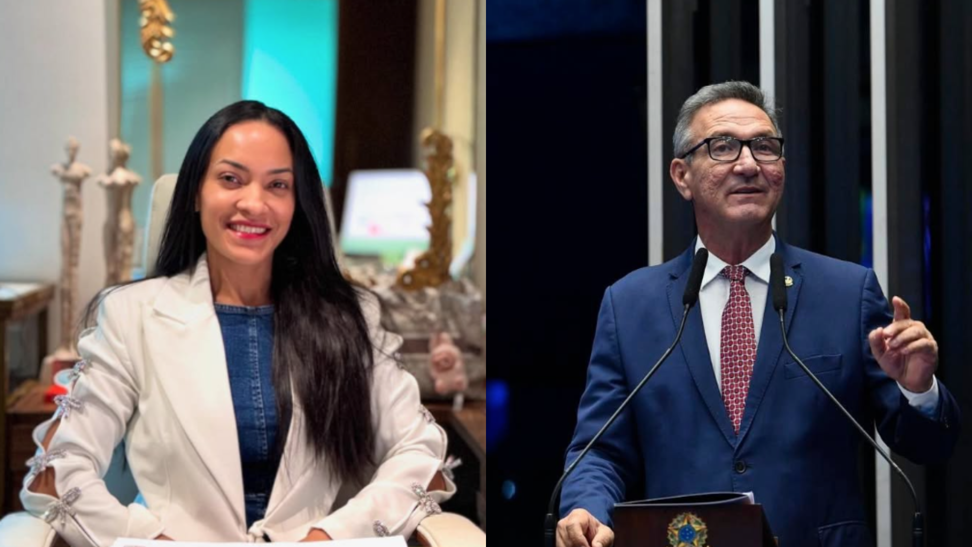 A primeira-dama de Macapá, Rayssa Furlan e o senador Lucas Barreto