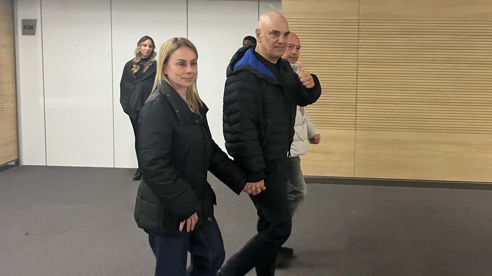Alexandre de Moraes durante chegada na Neo Química Arena