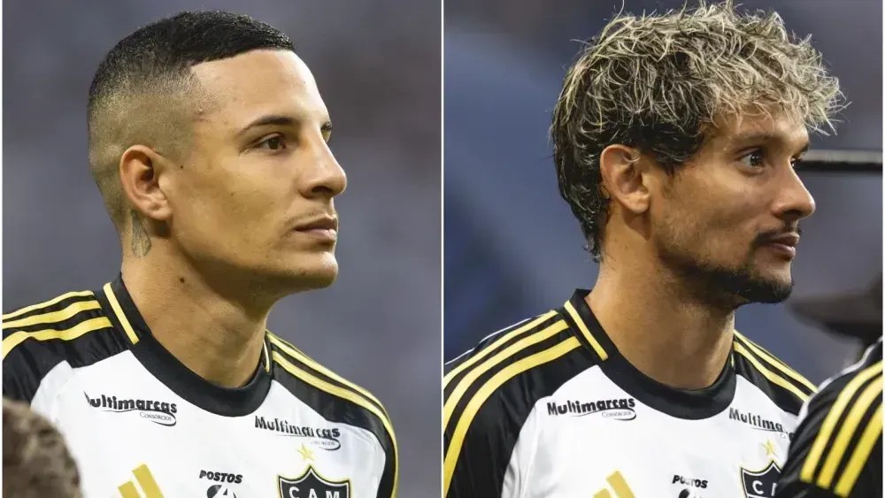 Guilherme Arana e Gustavo Scarpa, do Atlético-MG
