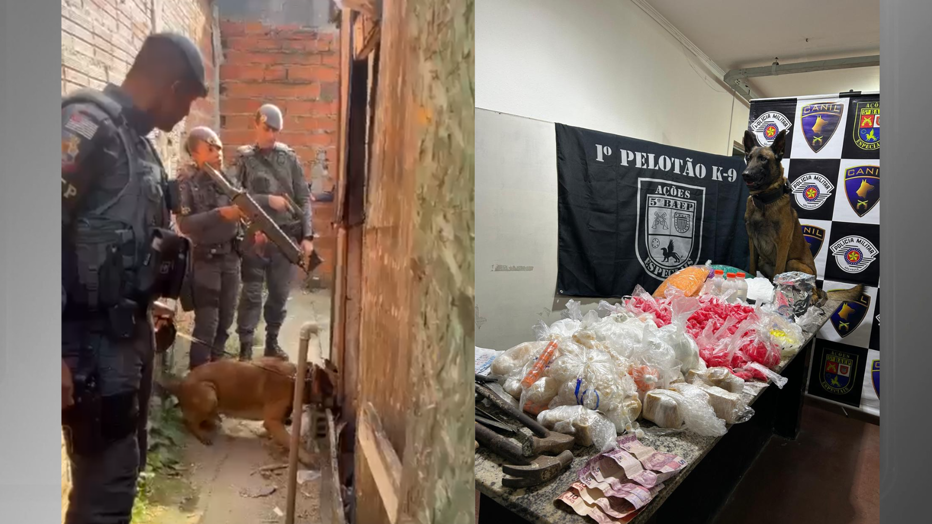 Imagem mostra ação da polícia em"casa-bomba"