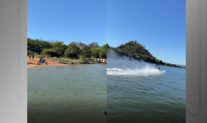 Motoqueiro viraliza após atravessar rio de moto no Pará; veja vídeo