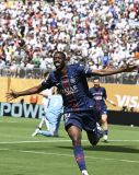 Dembélé, do PSG, comemorando gol no Real Madrid na semifinal do Mundial de Clubes