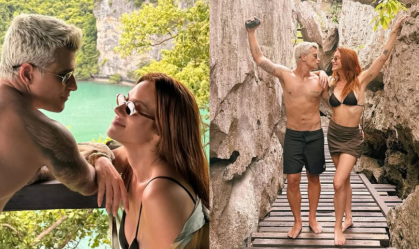 Bruno Gagliasso e Gio Ewbank curtem férias em ilha de "The White Lotus"