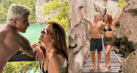 Bruno Gagliasso e Gio Ewbank curtem férias em ilha de "The White Lotus"