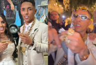 Influenciador brasileiro ganha milhões em casamento com "corte da gravata"