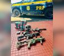 BA: PRF intercepta ônibus com 20 kg de cocaína, granadas e arsenal pesado