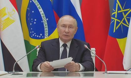 Em mensagem gravada, Putin pede mais cooperação entre países do Brics