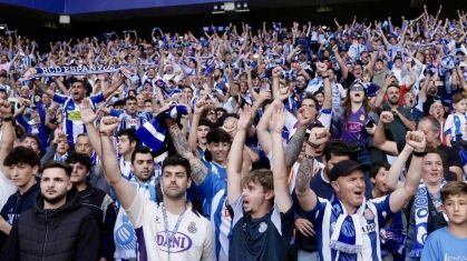 Torcida do Espanyol durante partida