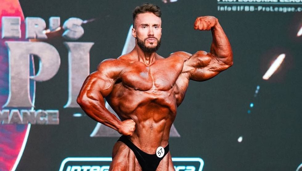 Gabriel Zancanelli durante disputa do Mr Olympia