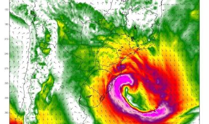 Ciclone deve atingir Sul e Sudeste do Brasil com ventos de até 130 km/h