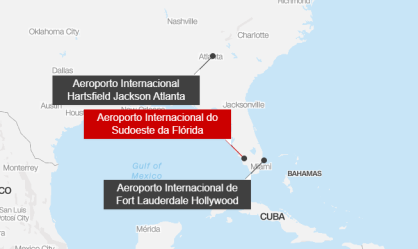 Avião faz pouso de emergência na Flórida após incêndio em bateria portátil
