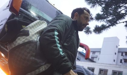Jogadores do Juventude na chegada ao estádio