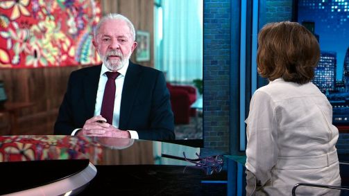 Presidente Lula concede entrevista à âncora da CNN Christiane Amanpour.