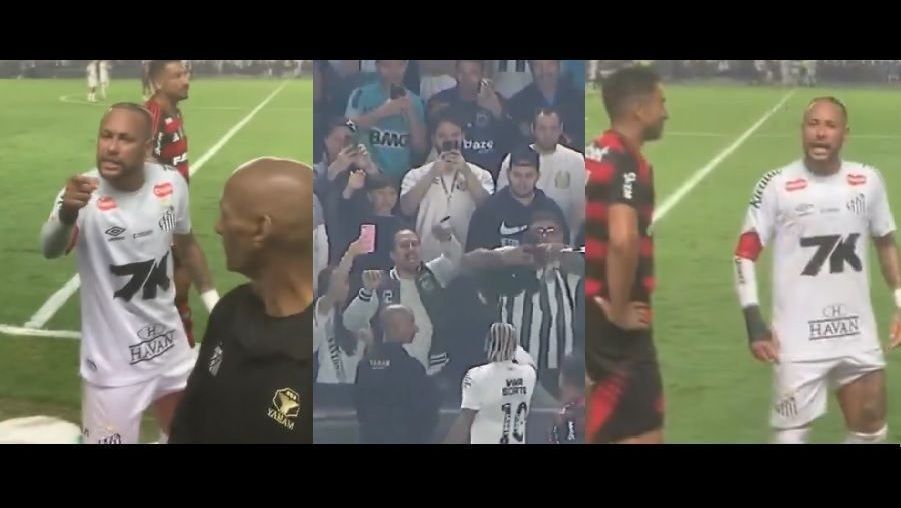 Neymar bate boca com torcedor do Santos para defender Danilo, do Flamengo