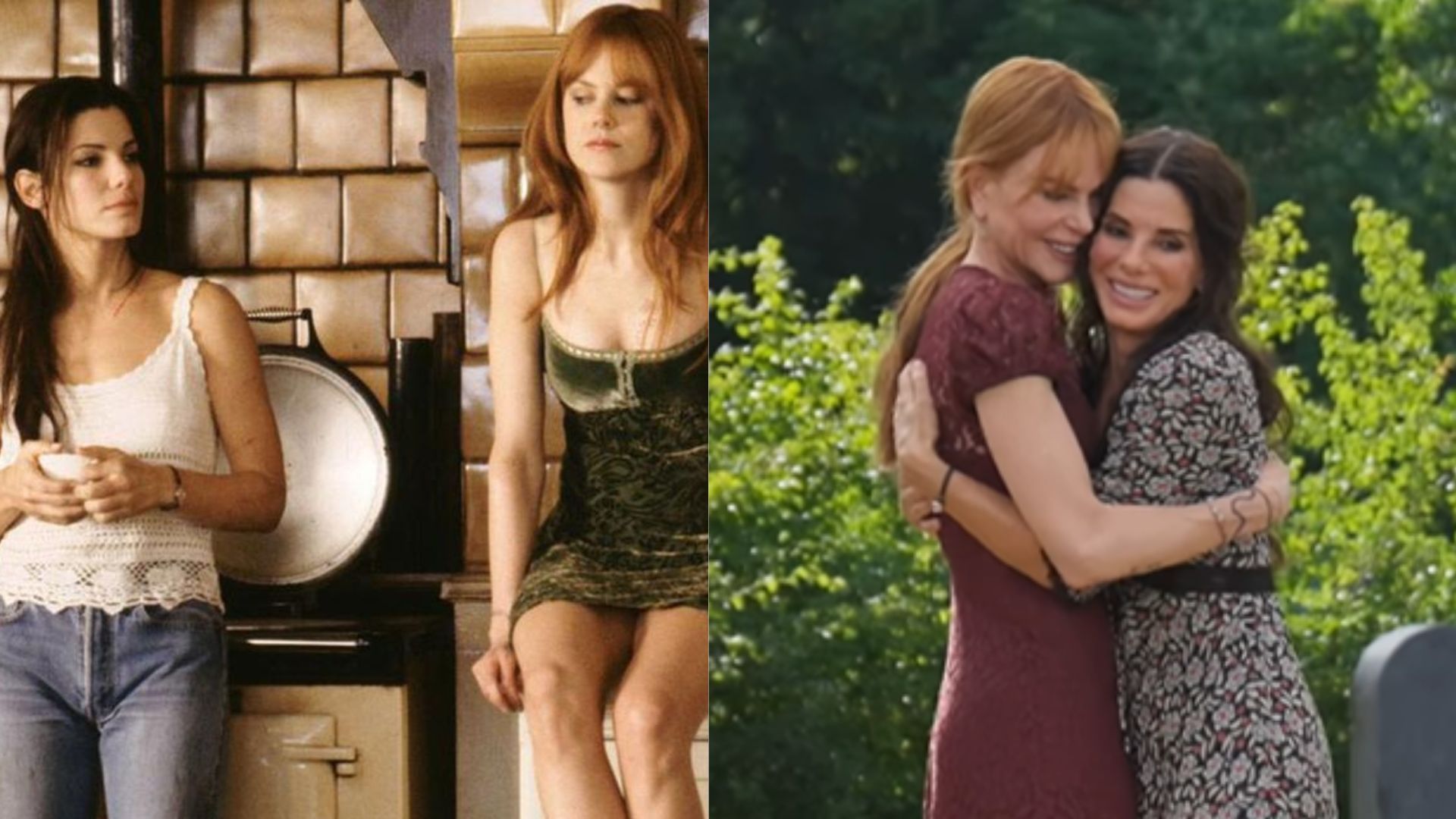Nicole Kidman e Sandra Bullock posam no set de “Da Magia à Sedução 2”; veja