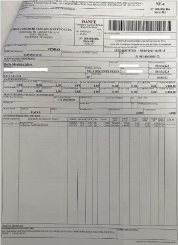 Nota fiscal em nome de Duilio Monteiro Alves, ex-presidente do Corinthians • ge