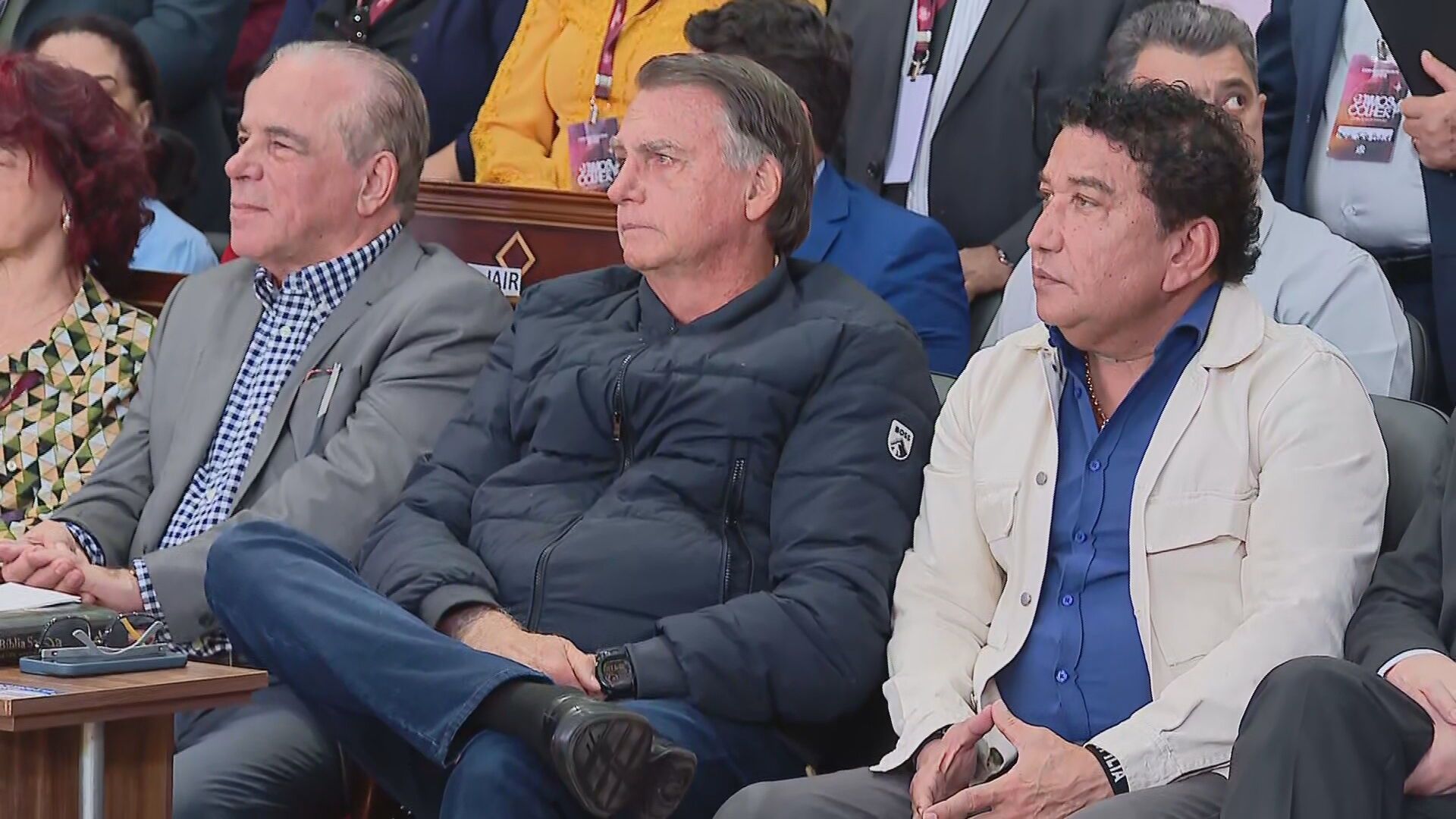 O ex-presidente Jair Bolsonaro (PL) participa de cerimônia religiosa em Brasília
