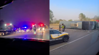 Vídeo: ônibus tomba na Rodovia Raposo Tavares e deixa feridos