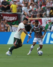 Lance da semifinal entre Fluminense x Chelsea, pelo Mundial de Clubes