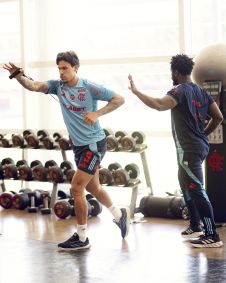 Pedro, em treinamento do CT do Flamengo