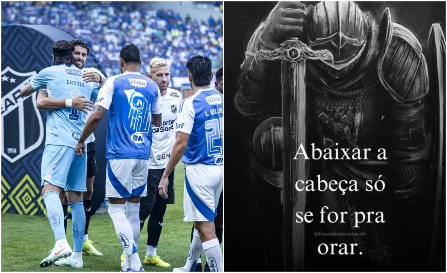 Primeira postagem em que Pedro Raul borra a camisa de Fabricio Bruno e a segunda em que manda recado • Reprodução/Instagram/Pedro Raul